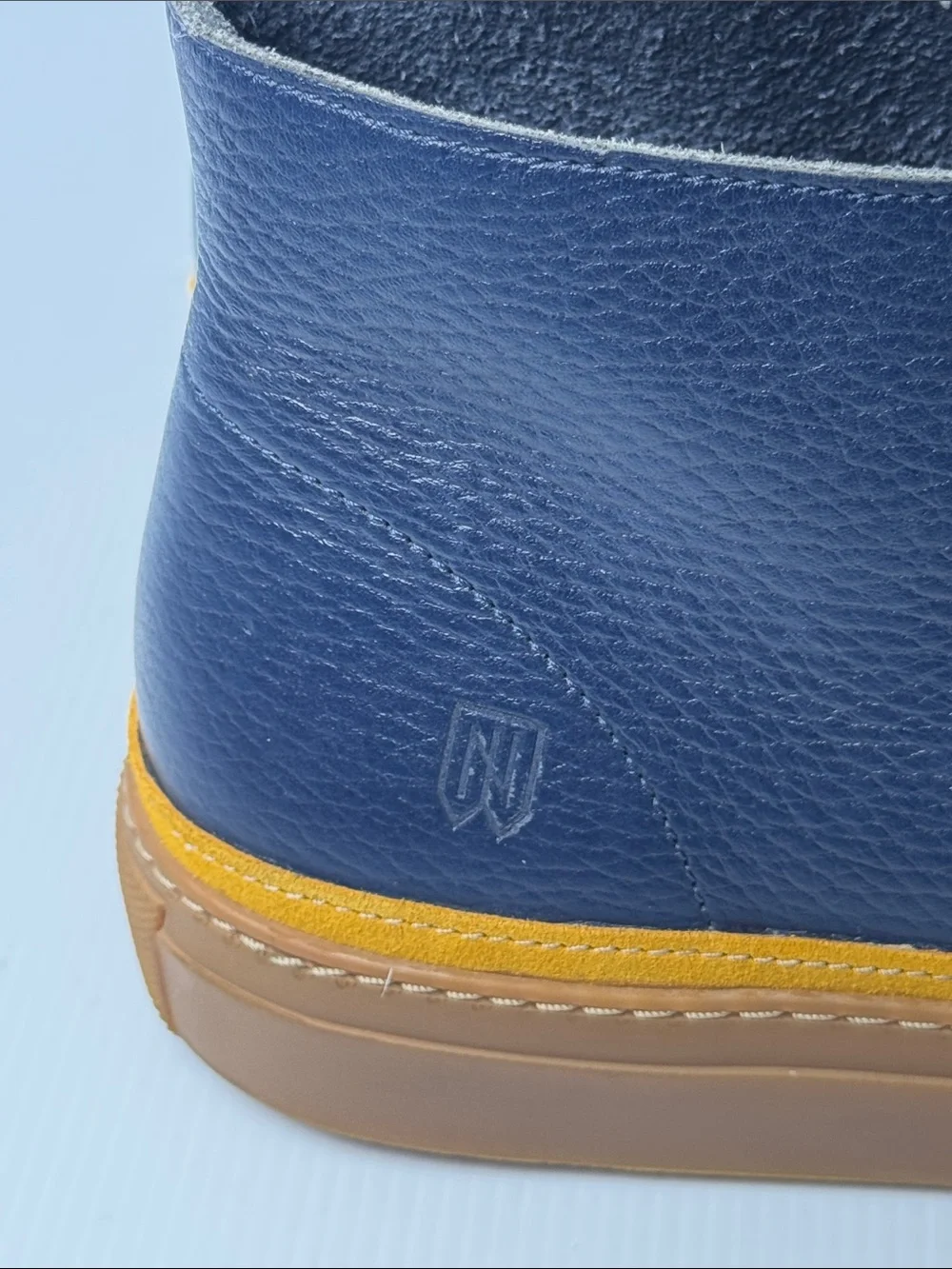 NOAH WAXMAN Hamilton Chukka Sneakers Men's Cobalt Navy Blue Leather US 8 - 41.5